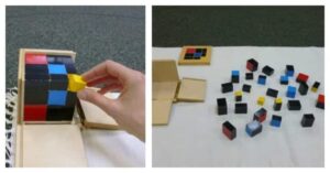 Il cubo trinomiale di Montessori introduce i bambini in età prescolare alla matematica